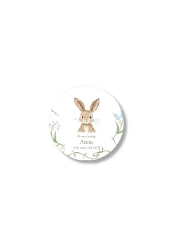 Adhesivos bautizo personalizables Flores Animales. 60 mm de diámetro.