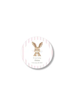 Adhesivos bautizo personalizables Rayas Animales. 60 mm de diámetro.
