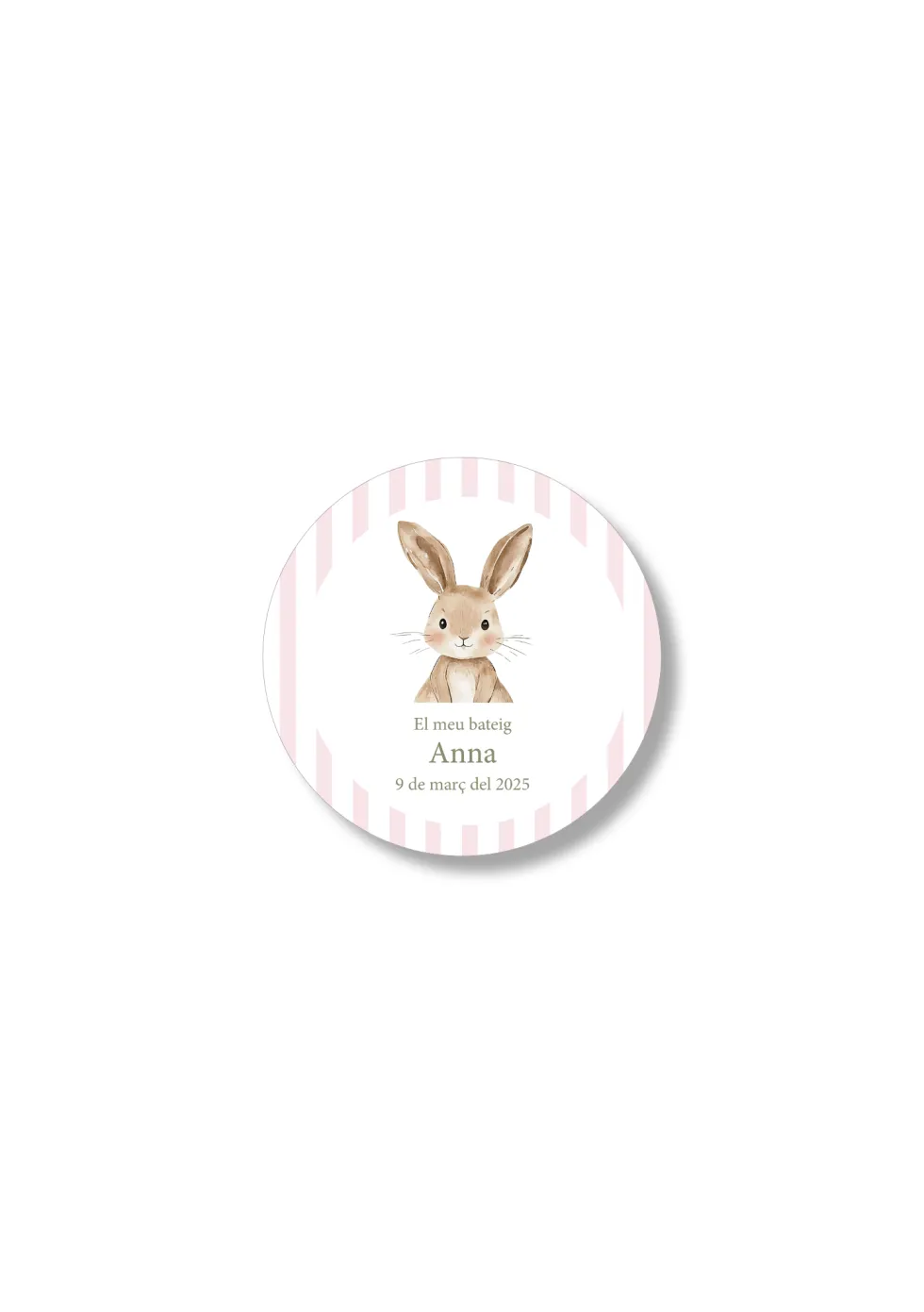 Adhesivos bautizo personalizables Rayas Animales. 60 mm de diámetro.