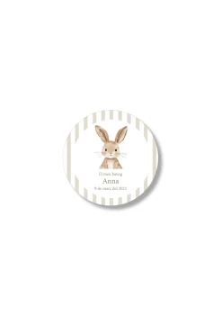 Adhesivos bautizo personalizables Rayas Animales. 60 mm de diámetro.