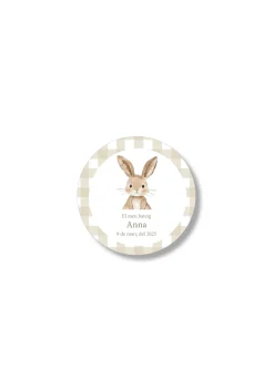 Adhesivos bautizo personalizables Vichy. 60 mm de diámetro.