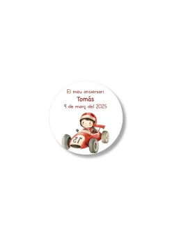 Adhesivos personalizables con motivos de automoviles. 60 mm de diámetro.