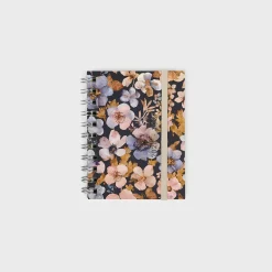 Agenda académica A6 2026-27 - Pressed Flowers Dark