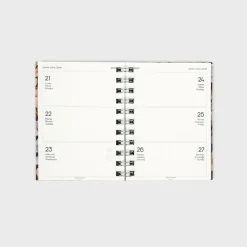 Agenda académica A6 2026-27 - Pressed Flowers Dark