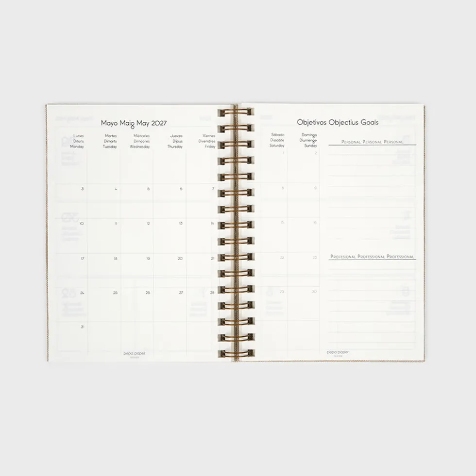 Agenda académica A5 2026-27 - Soft Magnolia