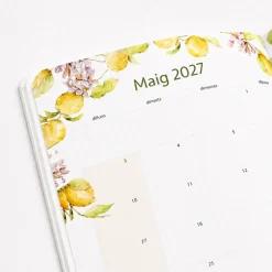 Agenda Mensual 2026-27 Català - 16 mesos - Lemon Blossom