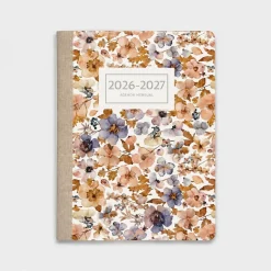Agenda Mensual 2026-27 Català - 16 mesos - Pressed Flowers Dark