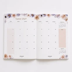 Agenda Mensual 2026-27 Català - 16 mesos - Pressed Flowers Dark
