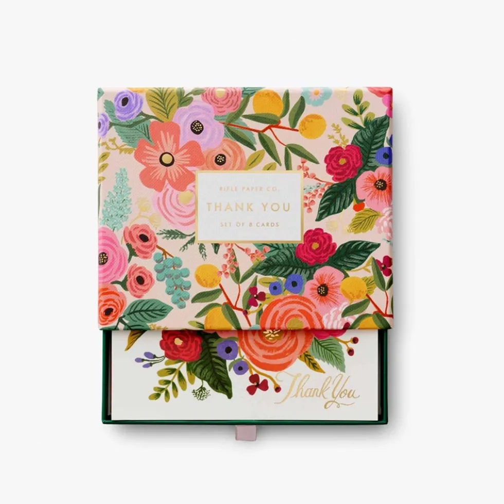 Caja con 8 tarjetas postales agradecimiento Garden Party - Rifle Paper