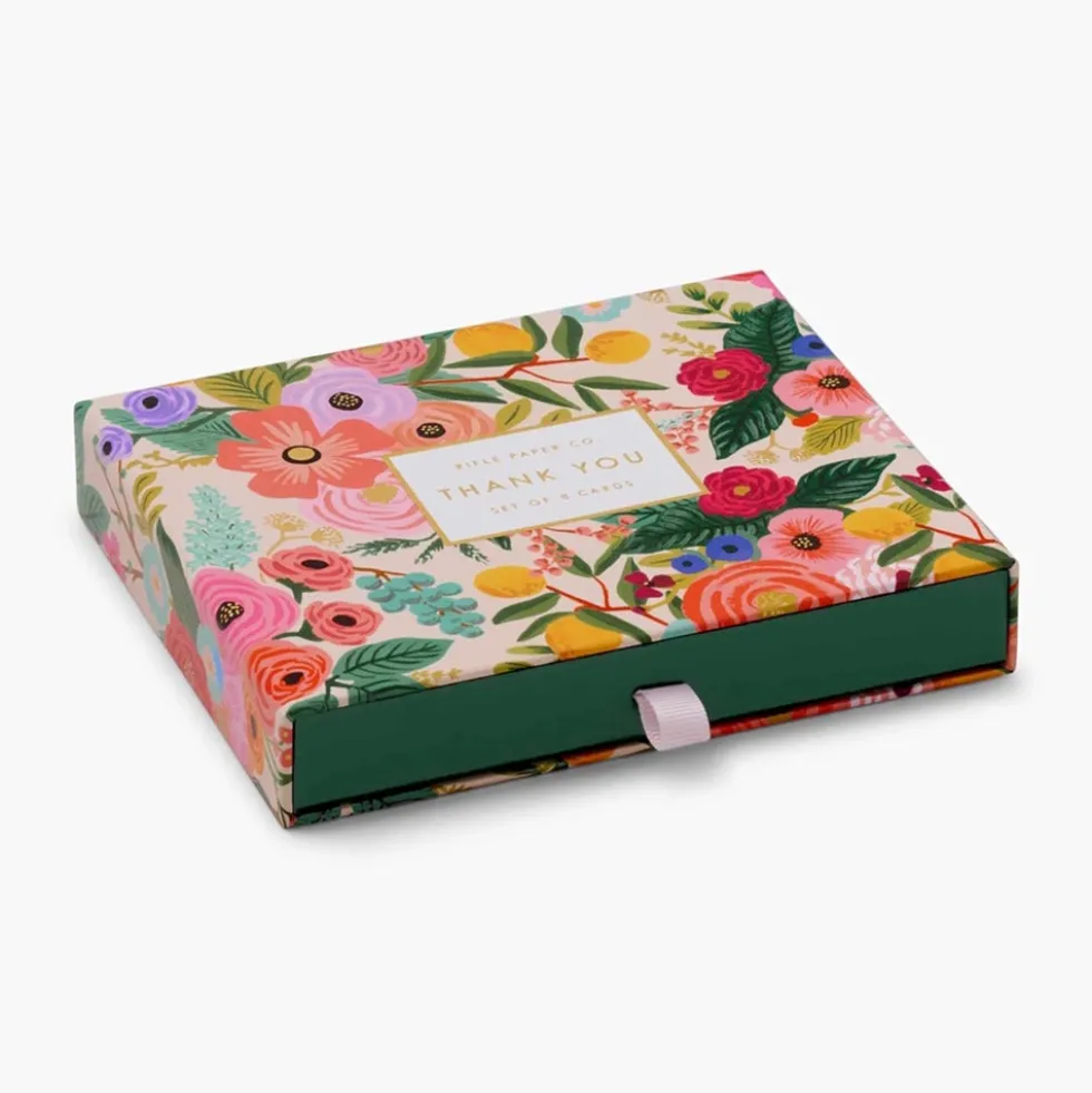 Caja con 8 tarjetas postales agradecimiento Garden Party - Rifle Paper