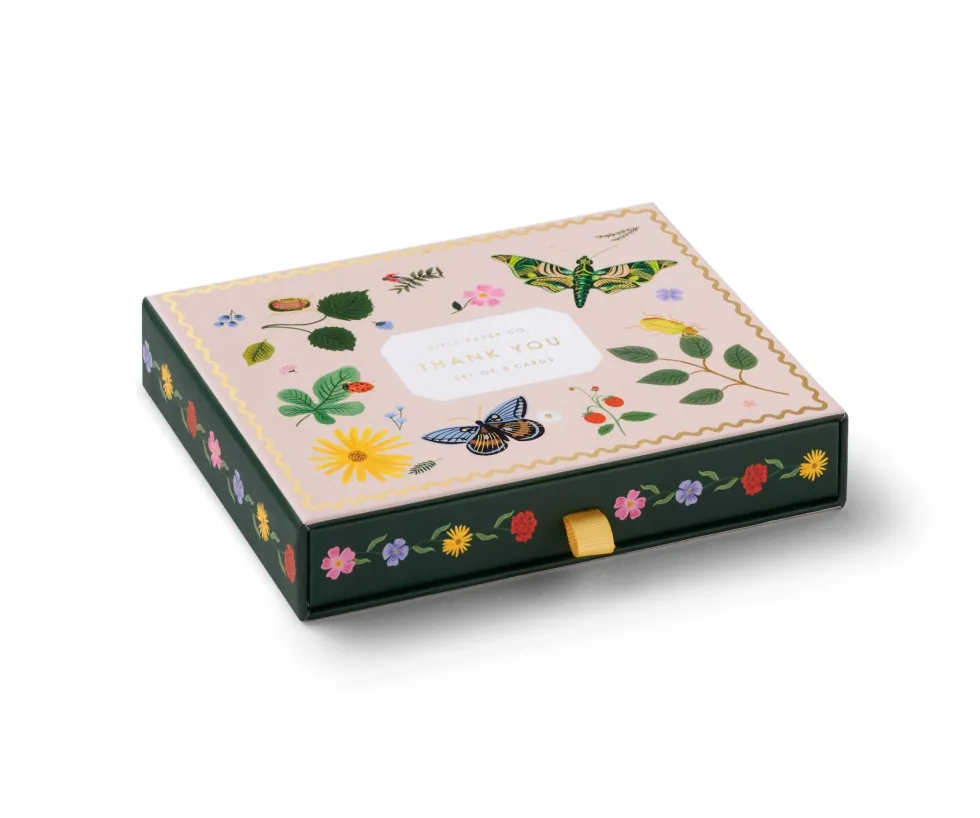 Caja con 8 tarjetas postales de Agradecimiento - Curio- Rifle Paper Co