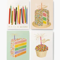 Caja con 8 tarjetas postales felicitación - Birthday Candles - Rifle Paper