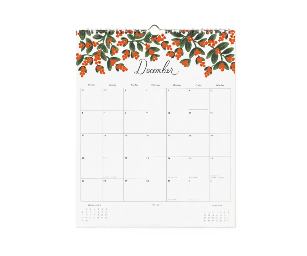 Calendario de pared 2026 - Dahlia - Rifle Paper