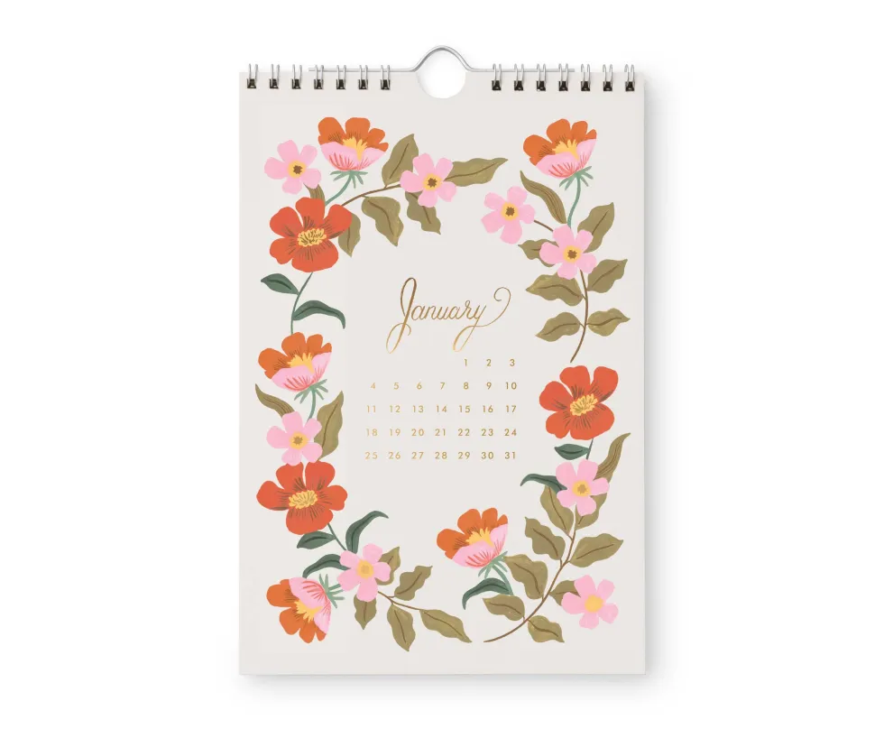 Calendario de pared 2026 - Strawberry Fields - Rifle Paper
