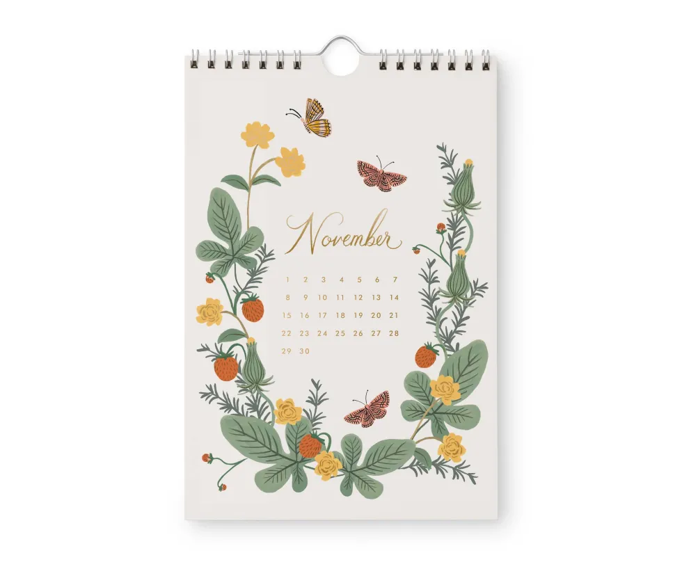 Calendario de pared 2026 - Strawberry Fields - Rifle Paper
