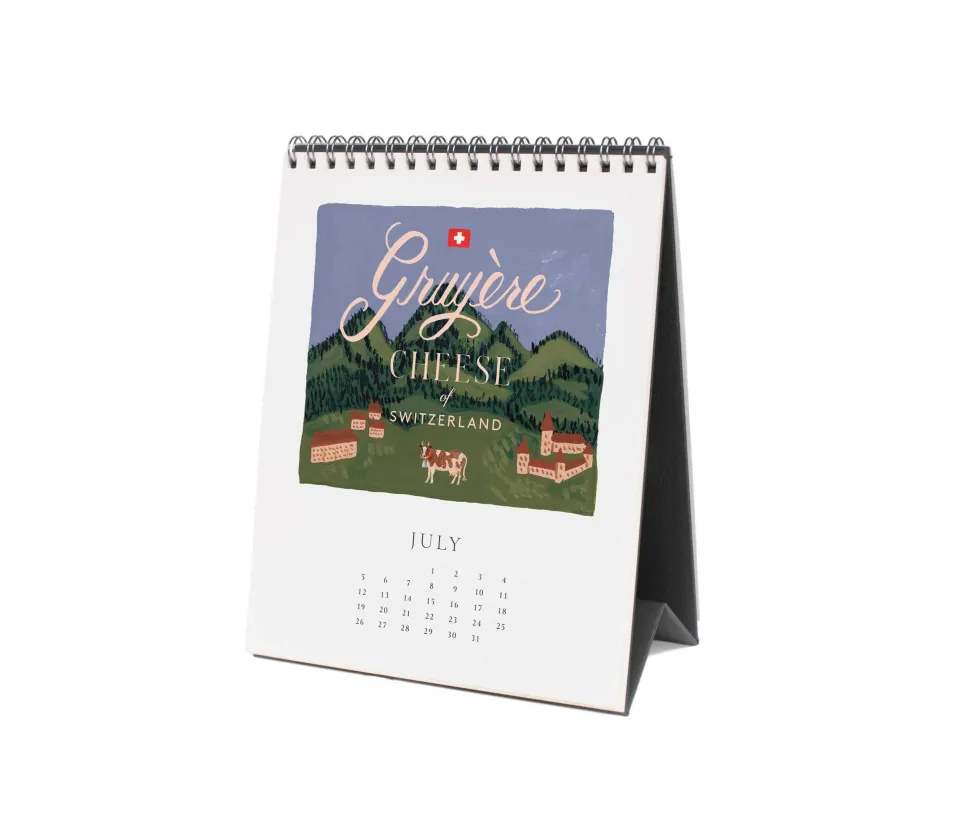 Calendario de sobremesa 2026 Cheese - Rifle Paper