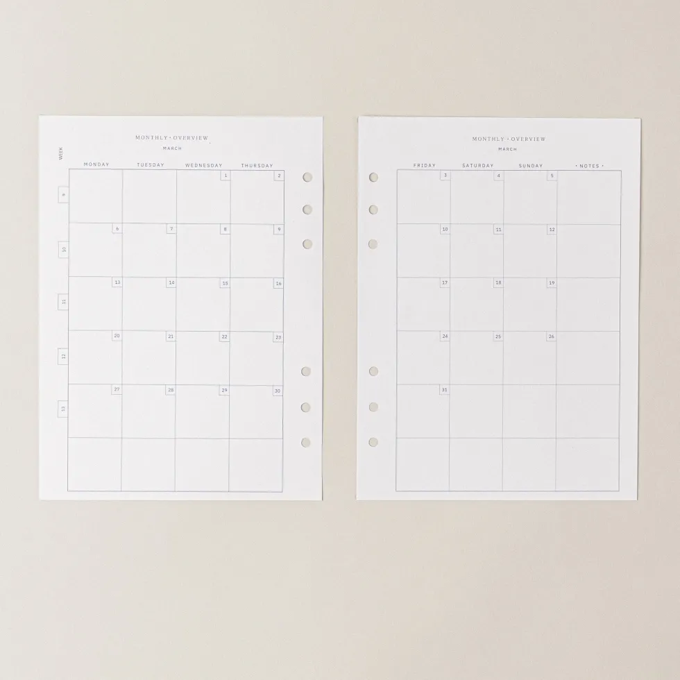 Calendario 2026-27 · Recambio agenda anillas