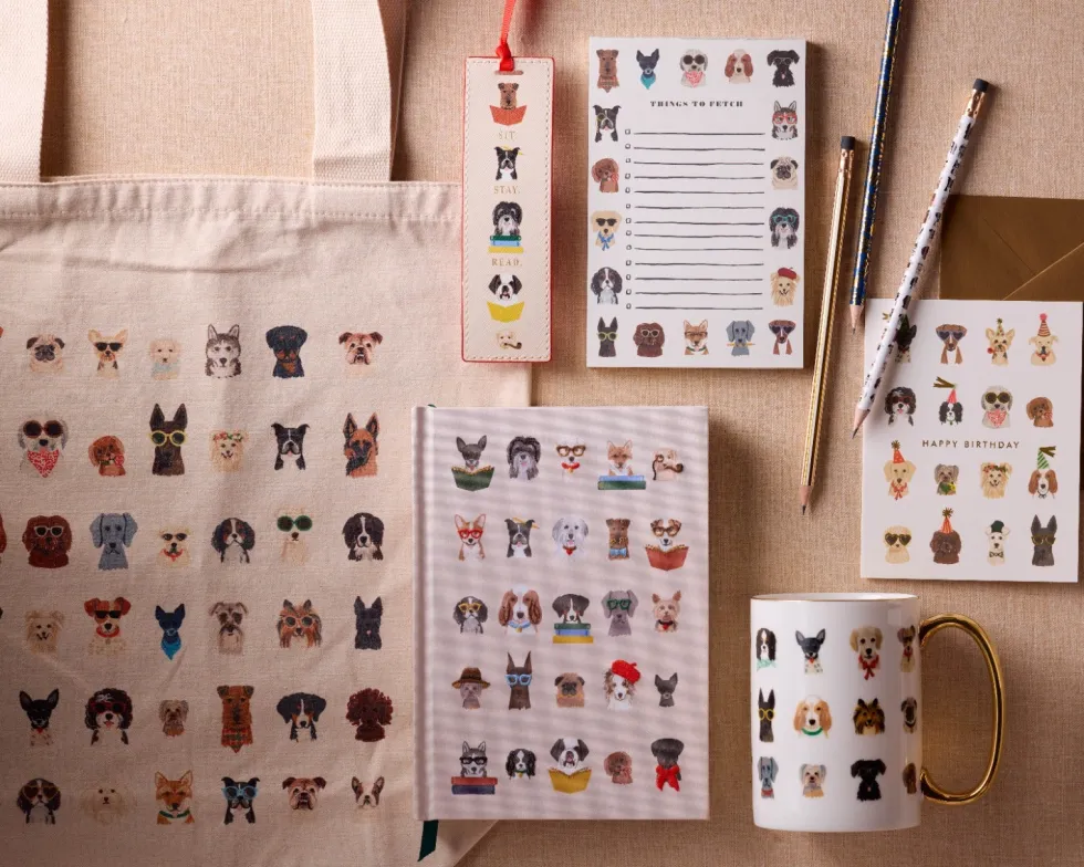 Diario personal bordado Perros - Rifle Paper