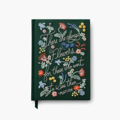 Diario personal encuadernado en tela bordada Always Flowers - Rifle Paper