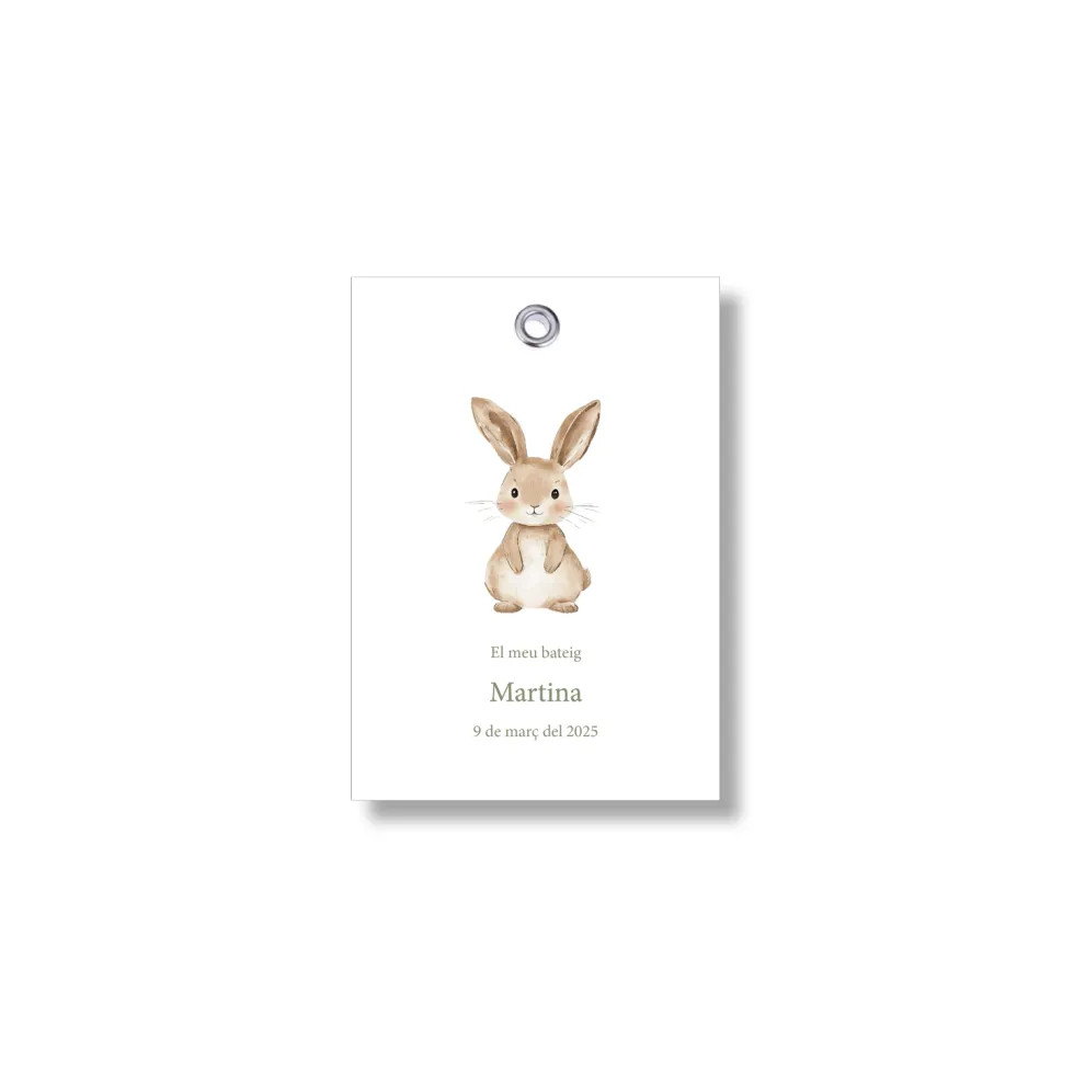 Etiqueta bautizo personalizable Clásica. Tamaño 55x80mm.