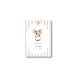 Etiqueta bautizo personalizable Rayas Animales. Tamaño 55x80mm.
