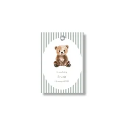 Etiqueta bautizo personalizable Rayas Animales. Tamaño 55x80mm.