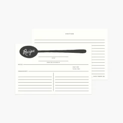 Fichas de Recetas Charcoal Sppon Recipe Cards - Rifle Paper Co.