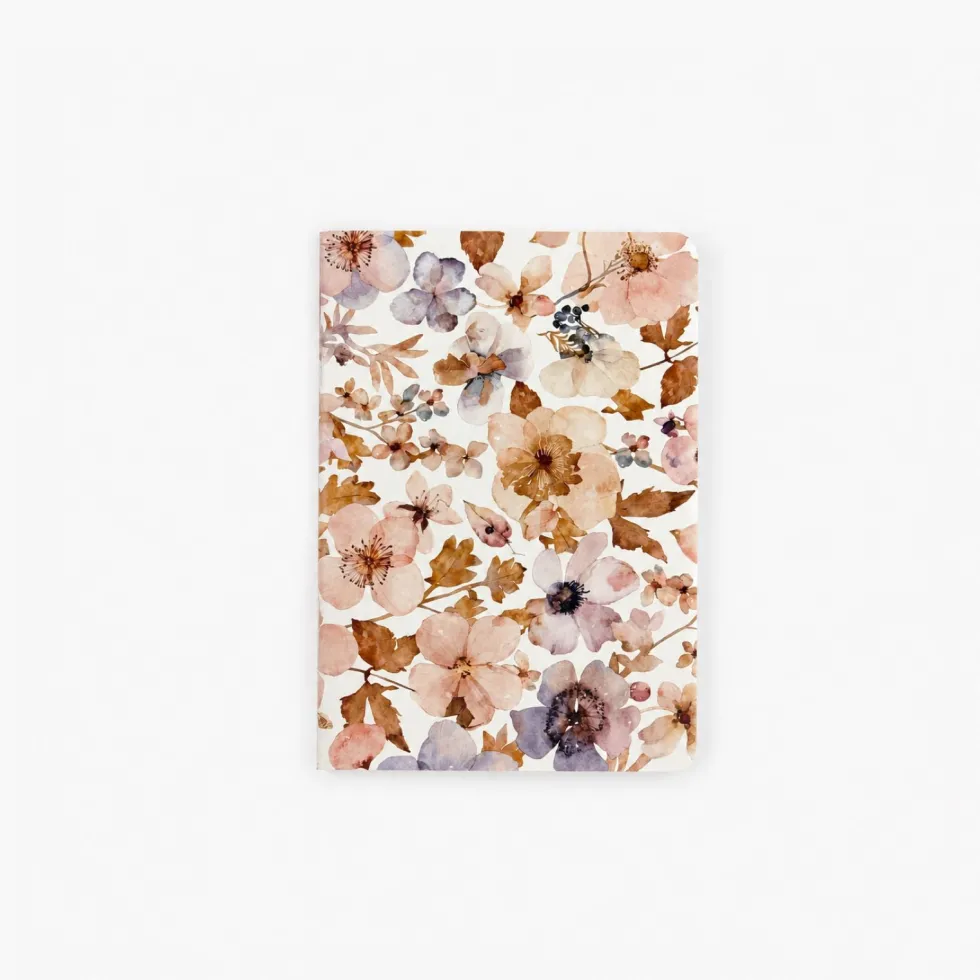 Libreta Grapada A6 36 hojas - Pressed Flowers Light