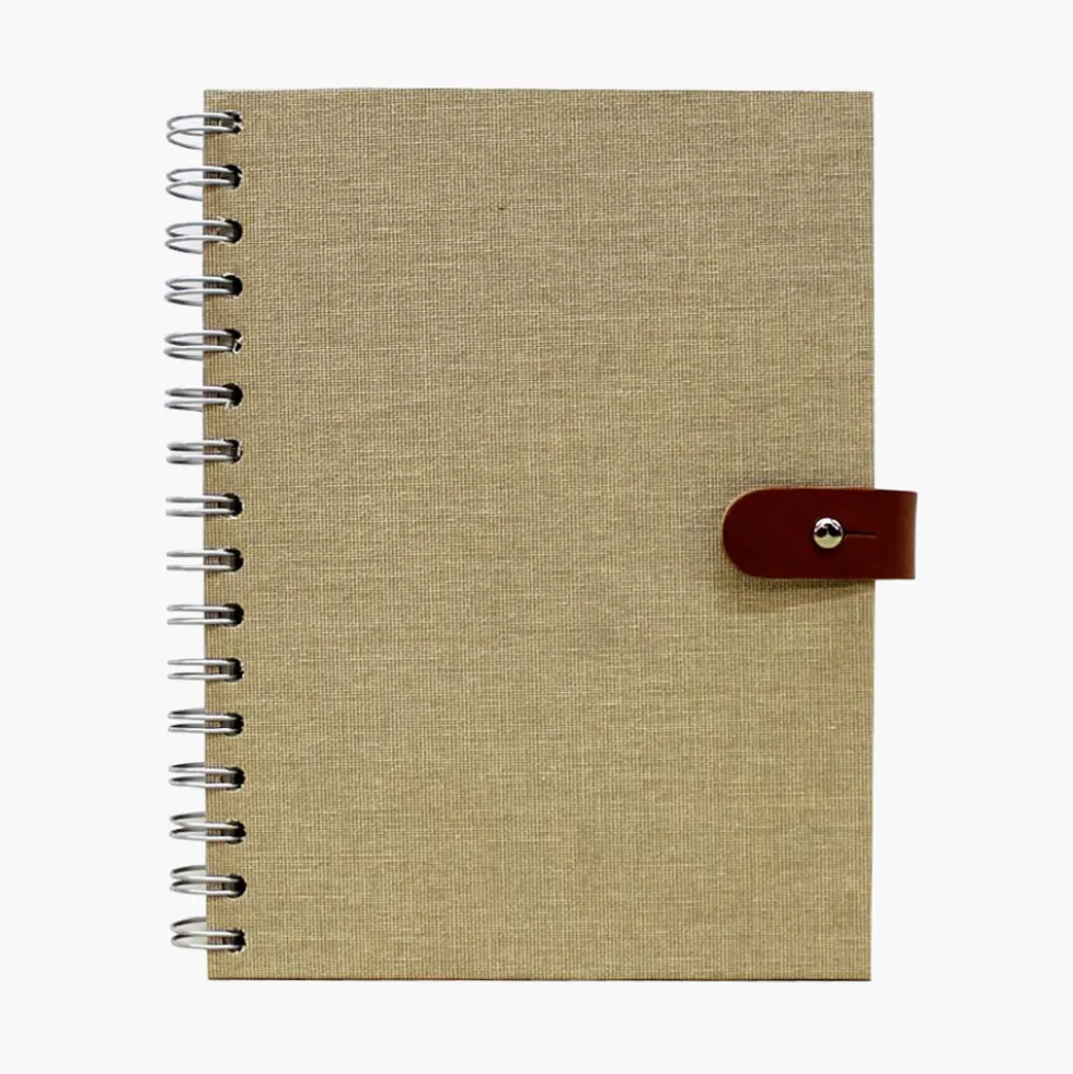 Libreta tela cierre cuero A5