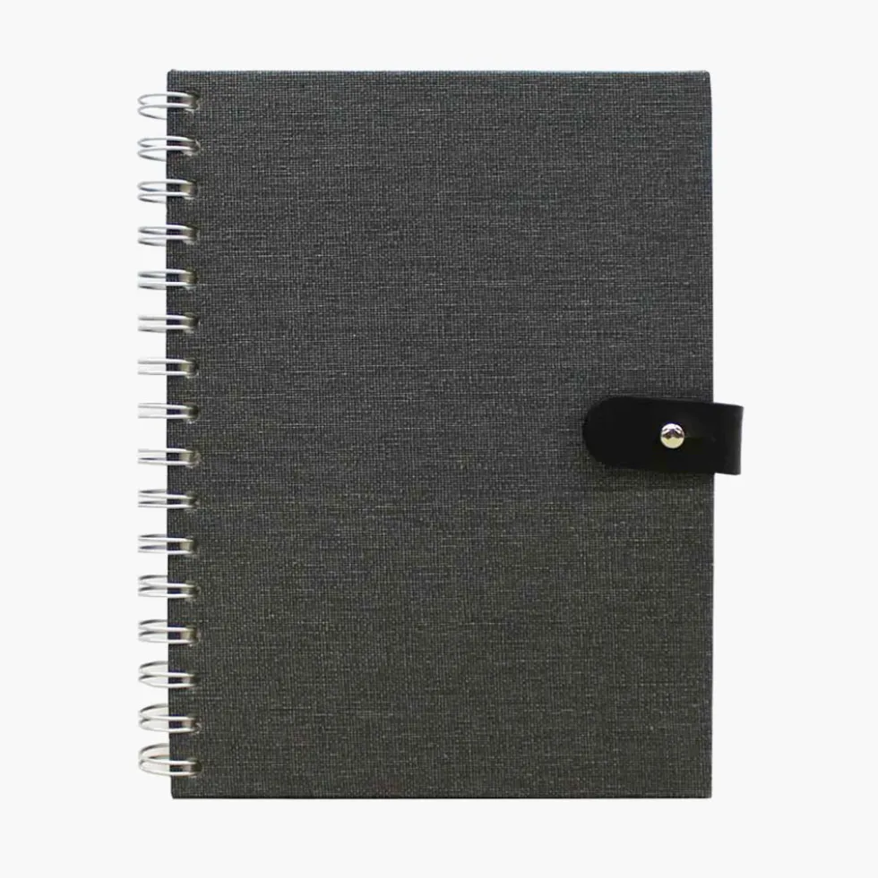 Libreta tela cierre cuero A5