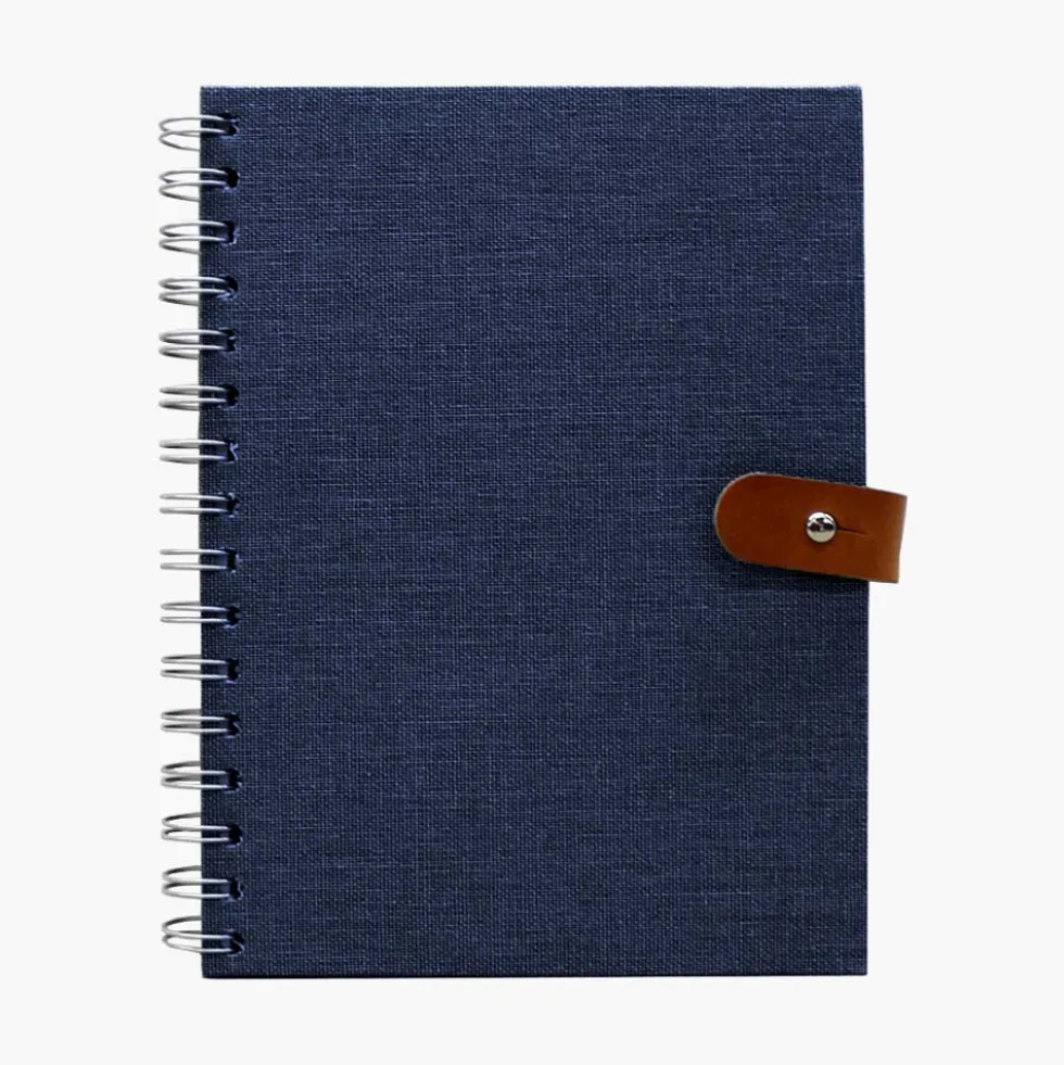 Libreta tela cierre cuero A5