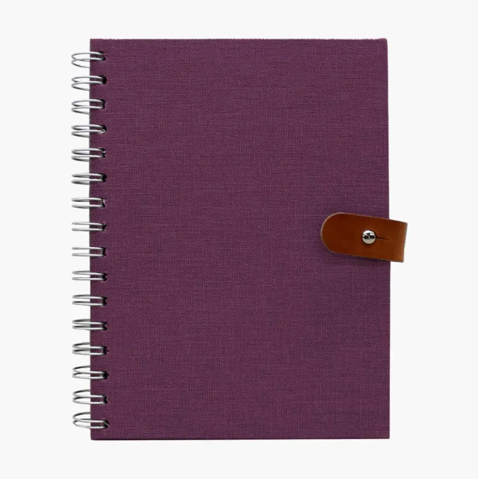 Libreta tela cierre cuero A5