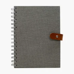 Libreta tela cierre cuero A6