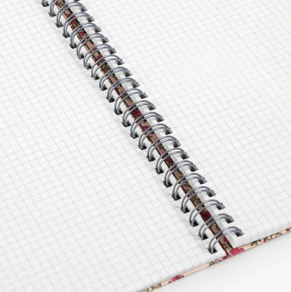 Libreta Wyro A5 Tapa Blanda Hojas Cuadrícula - Floral Roses