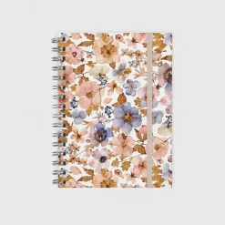 Libreta Wyro A5 Tapa Blanda Hojas Cuadrícula - Pressed Flowers Light