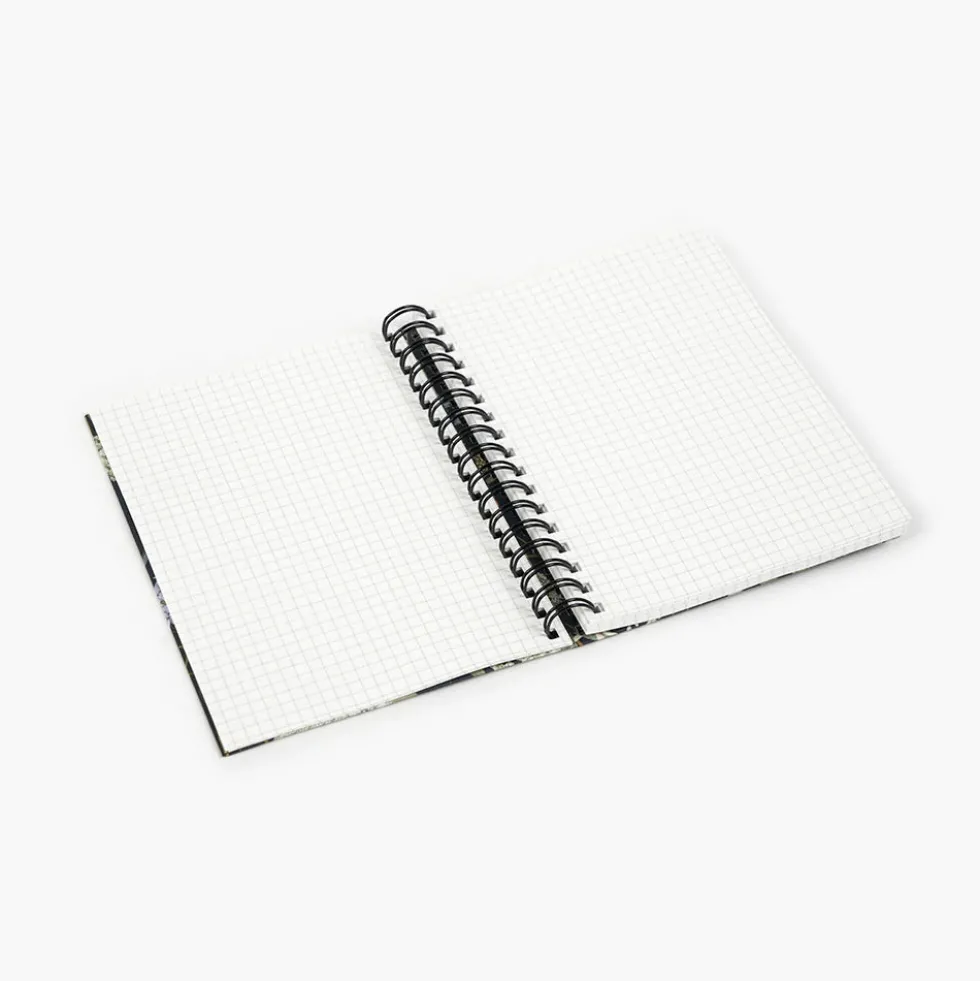 Libreta Wyro A6 Tapa Blanda Hojas Cuadrícula - Pressed Flowers Dark