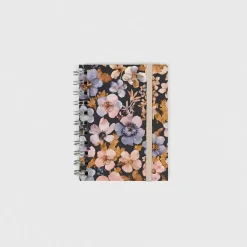Libreta Wyro A6 Tapa Blanda Hojas Cuadrícula - Pressed Flowers Dark