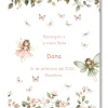 Lámina personalizable Bienvenida Cumpleaños con motivos de hadas. Tamaño A5.