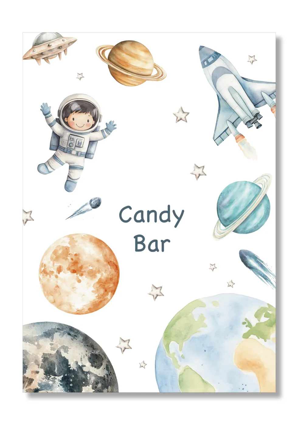 Lámina personalizable Candy Bar Universo A5.