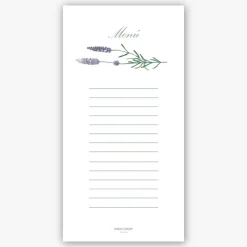 Menú Lavanda Acuarela (4 unidades)