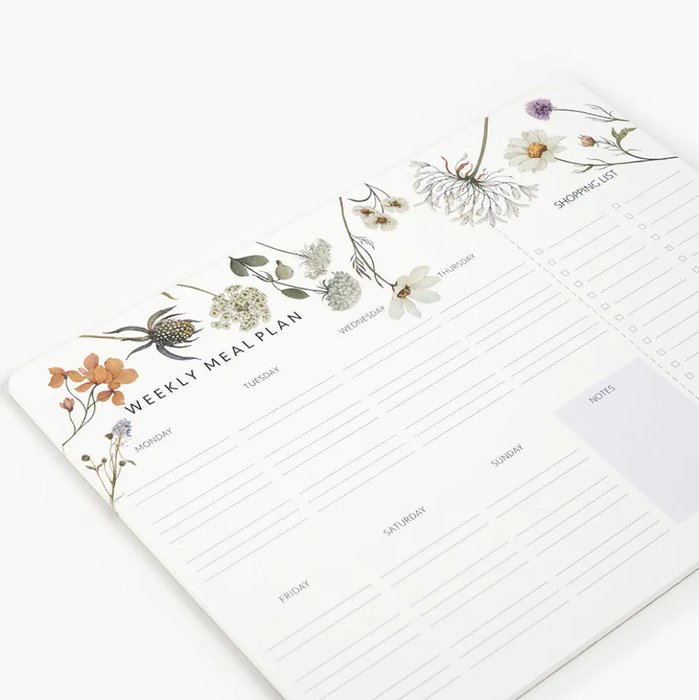 Pack Cocina "Wild Flowers" I Planificador Menús + Carpesano Recetas + Recambio Interior