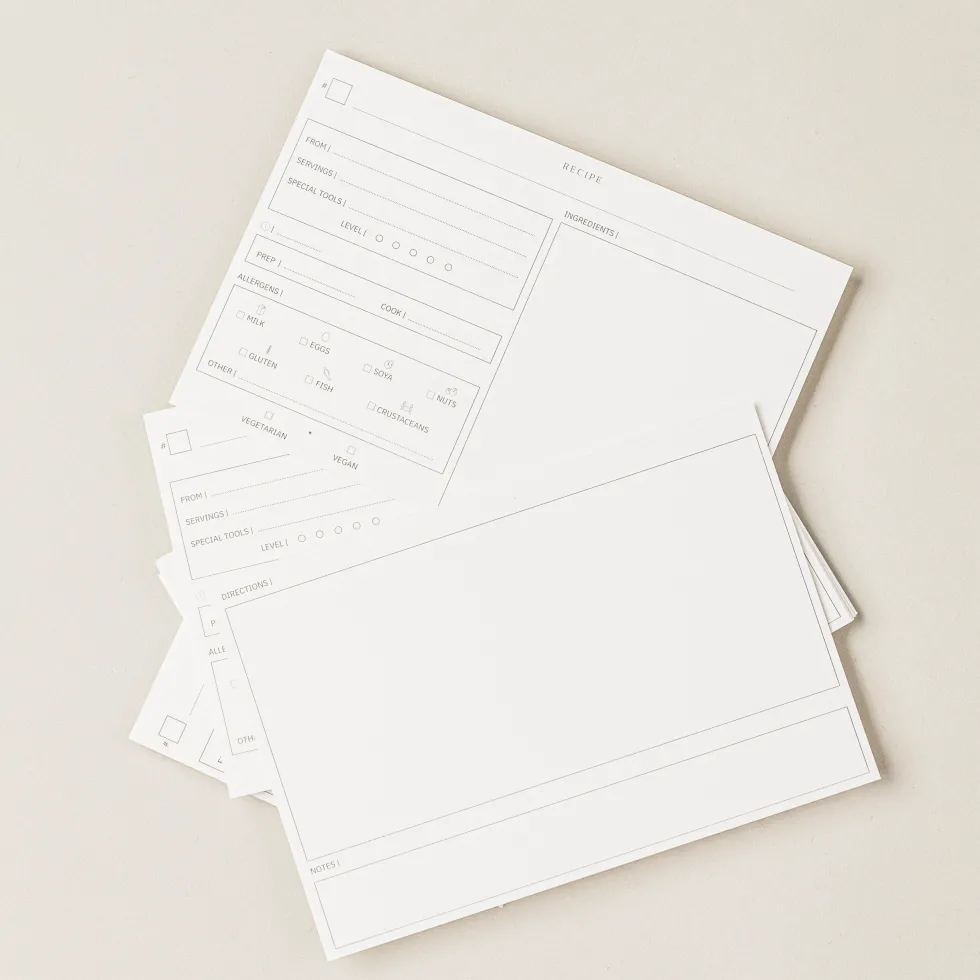 Pack 50 · Fichas de recetas