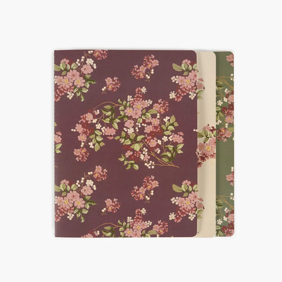 Pack 3 libretas cosidas Flores 25x19cm - Pepa Paper
