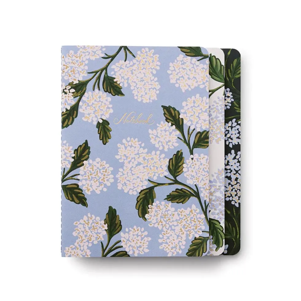 Pack 3 libretas cosidas Hydrangea - Rifle Paper co.