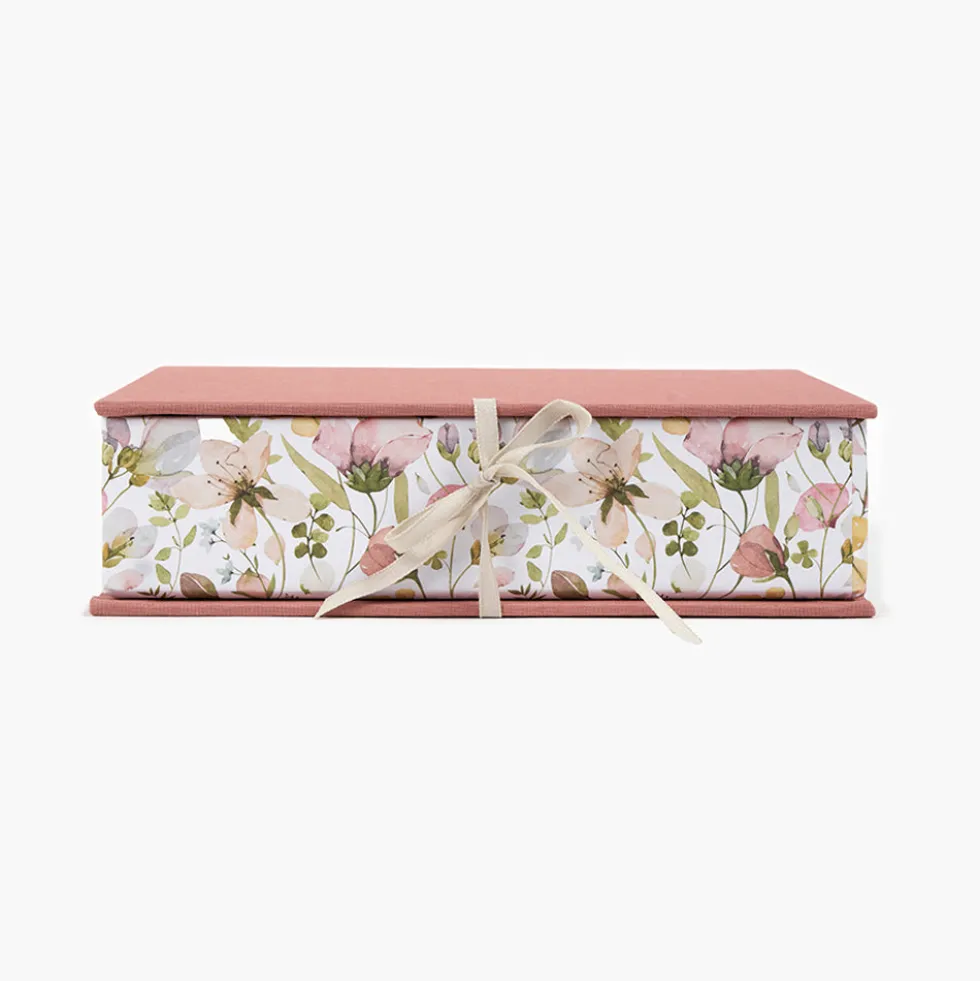 Pack Recuerdos "Spring Flowers" | Álbum Grande + Adhesivos + Caja Desk A5