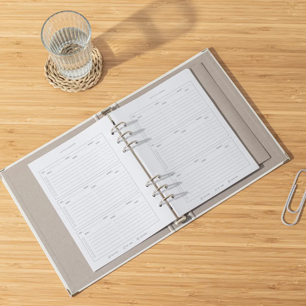 Planificador de Regalos · Recambio agenda anillas