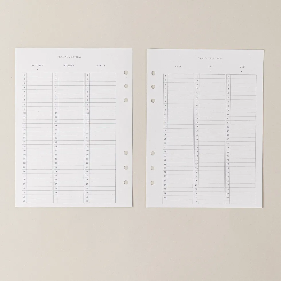 Planificador Mensual (Calendario sin fechas) · Recambio agenda anillas