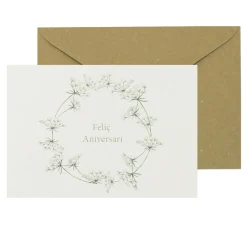 Postal A5 Corona Flores Feliç Aniversari