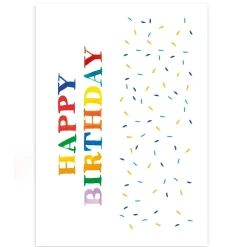 Postal A4 happy Birthday Confetti