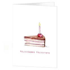 Postal A4 Pastel Rosa y Vela